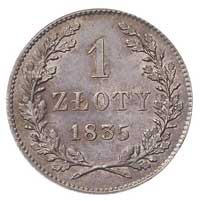 1 złoty 1835, Wiedeń, Plage 294, wyśmienity egzemplarz, delikatna patyna
