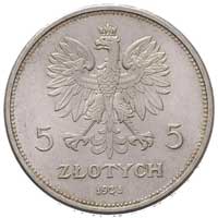 5 złotych 1928, Warszawa, Nike, Parchimowicz 114 a, bardzo ładny egzemplarz