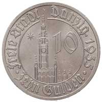 10 guldenów 1935, Berlin, Ratusz Gdański, Parchimowicz 69, bardzo rzadkie w tym stanie zachowania