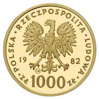 1000 złotych 1982, Szwajcaria, Jan Paweł II, Parchimowicz 338 b, nakład 1700 sztuk, złoto 3.38 g, ..