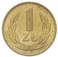 1 złoty 1949, na rewersie wklęsły napis PRÓBA, Parchimowicz P-215 b, mosiądz, wybito 100 sztuk
