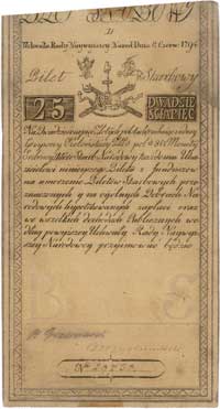 25 złotych polskich 8.06.1794, seria D, Miłczak A3, Lucow 27, ślady zalania