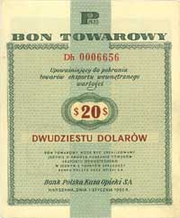 20 dolarów 1.01.1960, seria Dh (z klauzulą na odwrocie), Miłczak B8b