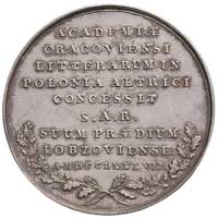 dar królewski dla Akademii Krakowskiej- medal autorstwa Holzhaeussera 1787, Aw: Popiersie króla w ..