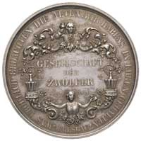 Towarzystwo Dwunastu we Wrocławiu, 1846, medal autorstwa Loosa i Schillinga, Aw: Stojąca postać ko..