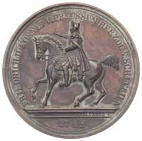 pomnik Fryderyka II we Wrocławiu 1847, medal autorstwa Lorenza, Aw: Pomnik króla na koniu w lewo i..