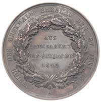pomnik Fryderyka II we Wrocławiu 1847, medal autorstwa Lorenza, Aw: Pomnik króla na koniu w lewo i..
