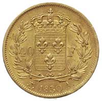 Karol X 1824-1830, 40 franków 1830 A, Paryż, Fr. 548, złoto 12.90 g