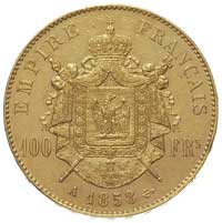 100 franków 1858 A, Paryż, Fr. 572, złoto 32.24 