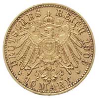 Otto 1886- 1913, 10 marek 1909/D, Monachium, J. 201, Fr. 3771, złoto 3.97 g