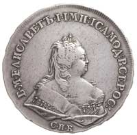 rubel 1742, Petersburg, Aw: Popiersie w prawo i napis, Rw: Orzeł dwugłowy i napis, Bitkin 244, pat..
