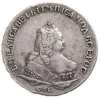 rubel 1744, Petersburg, Aw: Popiersie w prawo i napis, Rw: Orzeł dwugłowy i napis, Bitkin 257, pat..