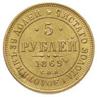 5 rubli 1869, Petersburg, Fr. 163, Bitkin 17, zł