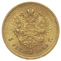 5 rubli 1889, Petersburg,  Fr. 163, Bitkin 8, złoto 6.45 g, ładny egzemplarz