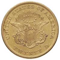 20 dolarów 1860, Filadelfia, Fr. 169, złoto 33.3
