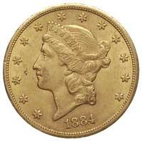 20 dolarów 1884/CC, Carson City, Fr. 179, złoto 
