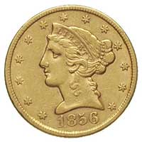 5 dolarów 1856, Filadelfia, Fr. 138, złoto 8.30 