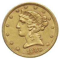 5 dolarów 1888, Filadelfia, Fr. 143, złoto 8.34 