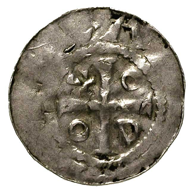Otto III i Adelaida, denary, mennica nieznana, Aw: Krzyż, w polu litery O-D-D-O, Rw: Kapliczka, Dannenberg 1167, 1.78 i 1.36 g, razem 2 sztuki