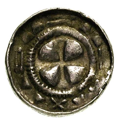 denar krzyżowy XI w, Aw: Krzyż prosty, Rw: Krzyż kawalerski, CNP 843, 0.88 g bardzo ładnie wybity i dobrze zachowany