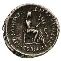 C. Memmius C.f. 56 pne, denar, Aw: Głowa Quirinusa w wieńcu, przed głową napis C.MEMMI.C.F, z tyłu..