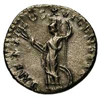 Domicjan 81-96, denar, Aw: Głowa cesarza w wieńcu laurowym w prawo, Rw: Stojąca Minerwa, w otoku n..