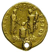 Trajan 98-117, aureus, Aw: Popiersie cesarza w p