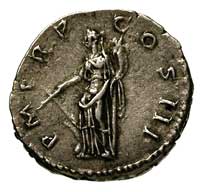 Hadrian 117-138, denar, Aw: Głowa cesarza w prawo, Rw: Stojąca Fortuna, w otoku napis, RIC 86, bar..