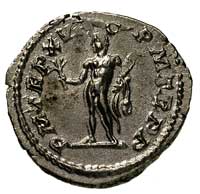 Karakalla 198-217, denar, Aw: Głowa cesarza w prawo, Rw: Stojący Herkules, RIC 206 a, wyśmienity p..