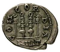 Elagabal 218-222, denar, Aw: Popiersie w prawo, Rw: Dwa sztandary, obok dwa proporce z orłami, w o..