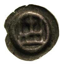 brakteat; Korona prosta z krzyżem greckim, Waschinski 137 a, 0.17 g