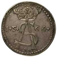 półkopek (30 groszy) 1564, Wilno lub Tykocin, Aw: Monogram królewski, Rw: Wielopolowa tarcza herbo..