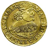 dukat 1643, Gdańsk, H-Cz. 1842 R2, Fr. 15, T. 25, Kaleniecki s. 268, złoto 3.50 g, na awersie dwie..