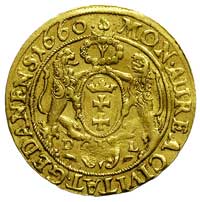 dukat 1660, Gdańsk, H-Cz. 9816 R2, Fr. 24, T. 14, Kaleniecki s. 395, złoto 3.52 g