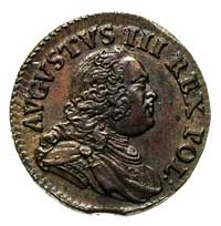 szeląg 1749, Drezno, moneta niezmiernie rzadko spotykana w tak pięknym stanie zachowania