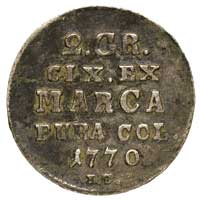 2 grosze srebrne (półzłotek) 1770, Warszawa, wieniec poziomo związany, Plage 253, ciemna patyna