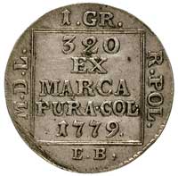 1 grosz srebrny 1779, Warszawa, Plage 228, ładny