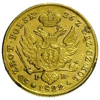 50 złotych 1822, Warszawa, Plage 7, Bitkin 810 (R1), Fr. 107, złoto 9.70 g, moneta uszkodzona, rza..