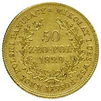 50 złotych 1829, Warszawa, Plage 10, Bitkin 978 (R1), Fr. 109, złoto 9.79 g, nieznaczne ślady czys..