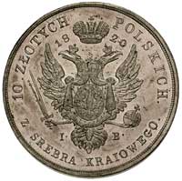 10 złotych 1820, Warszawa, Plage 23, Bitkin 819 (R), minimalne uderzenie na rancie i ślady czyszcz..