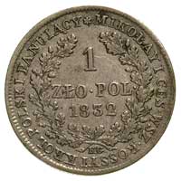 1 złoty 1832, Warszawa, mniejsza głowa cara, Plage 77, Bitkin, 1003