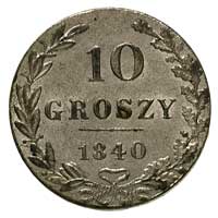 10 groszy 1840, Warszawa, Plage 106, Bitkin 1182, bardzo ładne