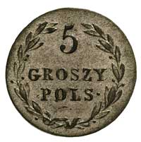 5 groszy 1823, Warszawa, Plage 119, Bitkin 861, rzadszy rocznik, patyna