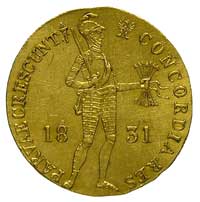 dukat 1831, Warszawa, odmiana z kropką przed pochodnią, Plage 269, Fr. 114, złoto 3.48 g, drobna r..