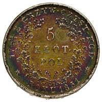 5 złotych 1831, Warszawa, Plage 272, na rewersie przepiękna tęczowa patyna