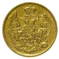 3 ruble = 20 złotych 1834, Petersburg, Plage 299, Bitkin 1075 (R), Fr. 111, złoto 3.86 g, uszkodze..