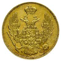 3 ruble = 20 złotych 1838, Warszawa, Plage 306, Bitkin 1128 (R3), Fr. 113, złoto 3.90 g, bardzo rz..
