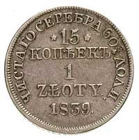15 kopiejek = 1 złoty 1839, Warszawa, Plage 412, Bitkin 1172