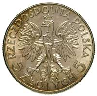 5 złotych 1934, Warszawa, Głowa Kobiety, Parchimowicz 116 d, bardzo ładny egzemplarz