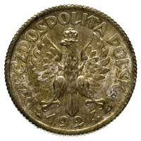 1 złoty 1924, Paryż, Parchimowicz 107 a, wyśmienity egzemplarz, patyna